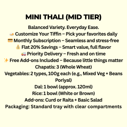 Mini Thali (Mid Tier)